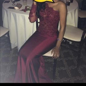Burgundy prom dress